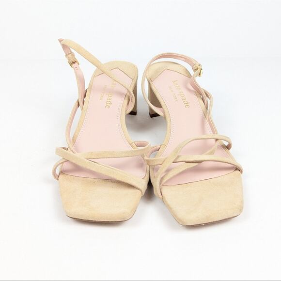 Kate Spade New York Renee Suede Block Heel Strappy Slingback Sandals Size 8 - Picture 3 of 11